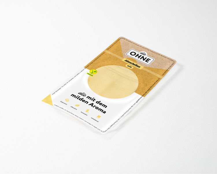 Die OHNE Vegane Almscheiben Art Gouda