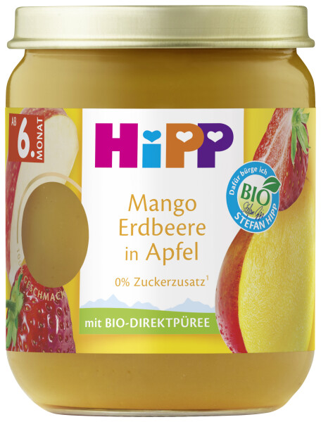 Hipp Mango Erdbeere in Apfel
