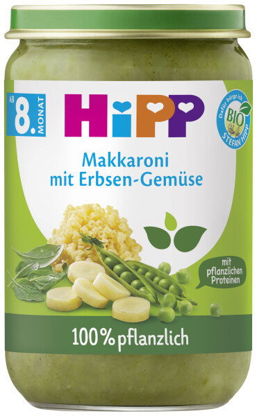 HiPP Makkaroni mit Erbsen-Gemüse
