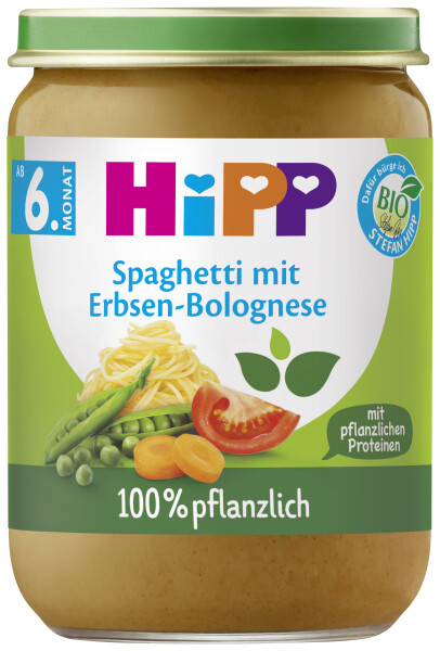 HiPP Spaghetti mit Erbsen-Bolognese