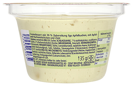 Dr. Oetker Creme Dessert Apfelkuchen