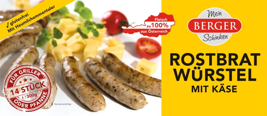 Berger Rostbratwürstel mit Käse