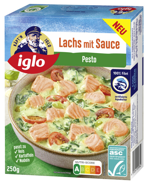 Iglo Lachs mit Pesto Sauce