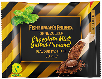 Fisherman's Friend Chocolate Mint Salted Caramel, zuckerfrei