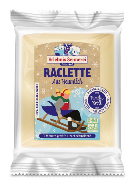 Erlebnis Sennerei Zillertal Raclette Portion aus Heumilch